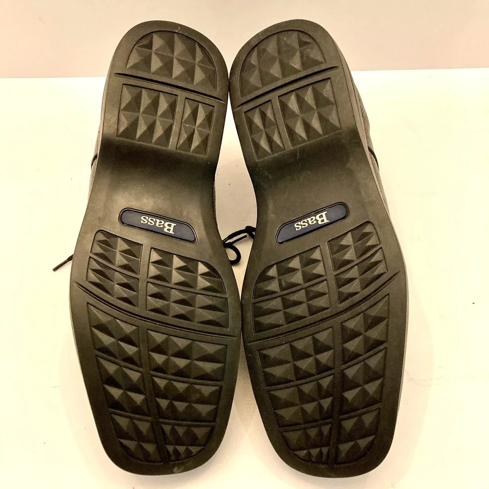 Bass Pebbled Leather Lace Up‎ Oxfords Black Cusion Step 